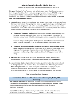 MLA In-Text Citations for Media Sources