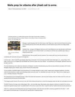 Malls prep for attacks after jihadi call to arms