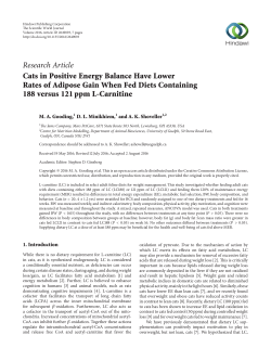 Cats in positive energy balance have lower rates of