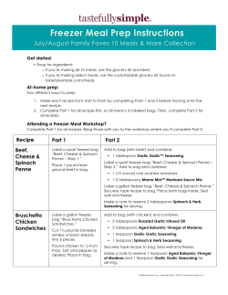 Freezer Meal Prep Instructions