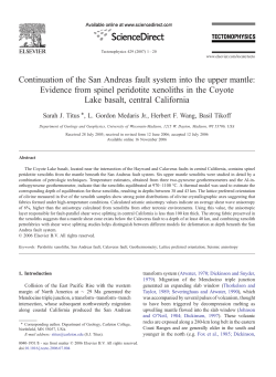 Continuation of the San Andreas fault system into the upper mantle