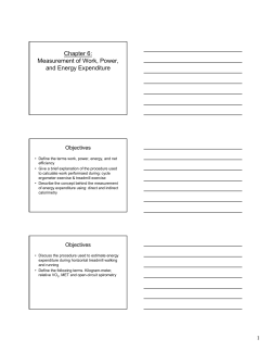 Chapter 6: Measurement of Work, Power, and Energy Expenditure