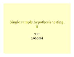 Single sample hypothesis testing, II
