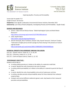 Exploring Aquifers: Porosity and Permeability Lesson plan for