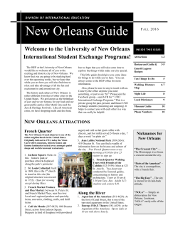 New Orleans Guide - University of New Orleans