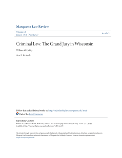 Criminal Law: The Grand Jury in Wisconsin