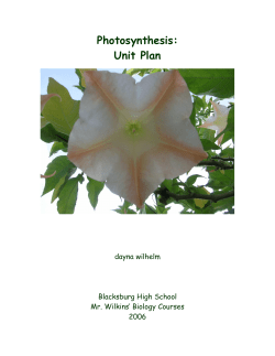 Photosynthesis: Unit Plan