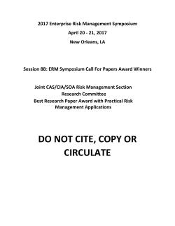 ERM Stochastic Analysis Tools - Risk Drivers