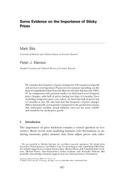 Some Evidence on the Importance of Sticky Prices Mark Bils Peter J