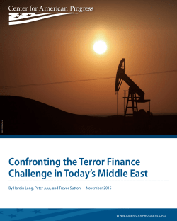 Confronting the Terror Finance Challenge in Today`s Middle East