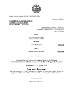 Approved Judgment