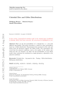 Cuboidal Dice and Gibbs Distributions