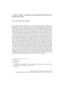 “A Dark Comedy”: Perceptions of the Egyptian Present