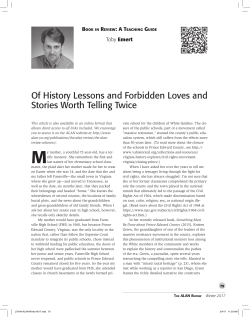 Of History Lessons and Forbidden Loves and Stories Worth Telling