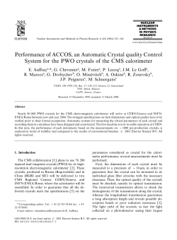 Performance of ACCOS, an Automatic Crystal quality