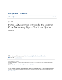 Public-Safety Exception to Miranda: The Supreme Court Writes