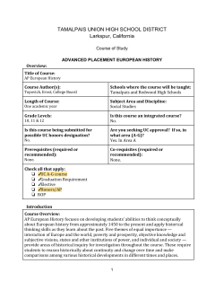 European History - Tamalpais Union High School District