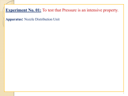 Experiment No. 01: To test that Pressure is an intensive property.