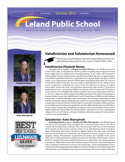 Summer 2016 Newsletter - Leland Public Schools