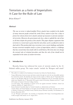 Terrorism as a form of Imperialism: A Case for the Rule of Law