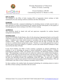 Fl ori d a Departm e nt of E d ucati on Office of Early Learning Fi scal