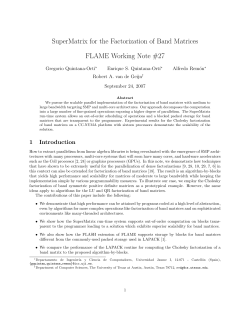 SuperMatrix for the Factorization of Band Matrices FLAME Working