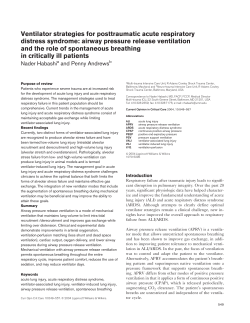 Ventilator strategies for posttraumatic acute respiratory