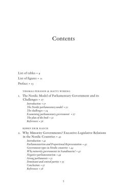 110815 Parliamentary Government in the Nordic Countries at a