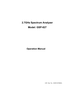 2.7GHz Spectrum Analyzer Model: GSP-827