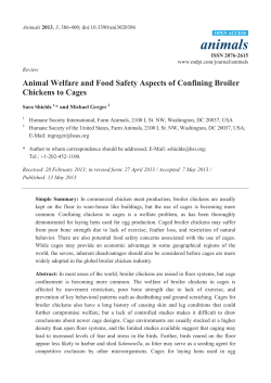 Published: Animal Welfare and Food Safety Aspects of Confining