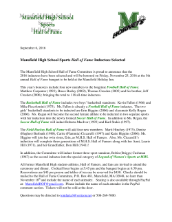 Mansfield High School Sports Hall of Fame Inductees Selected