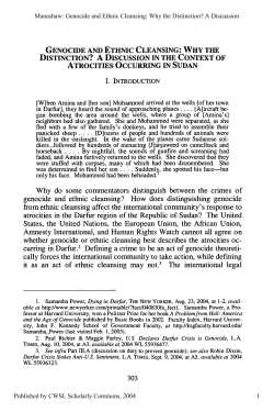 Genocide and Ethnic Cleansing: Why the Distinction?