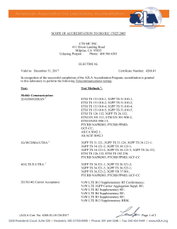 (A2LA Cert. No. 4268.01) 01/26/2017 Page 1 of 2 SCOPE OF
