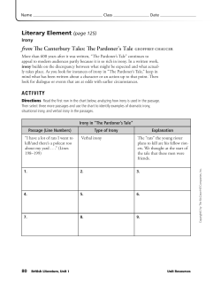 Literary Element (page 125) from The Canterbury Tales: The