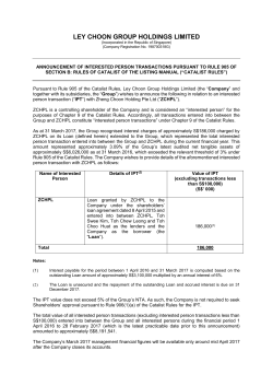 Ley Choon Announcement- ZC Loan IPT