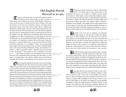 Old English Period Beowulf as an epic