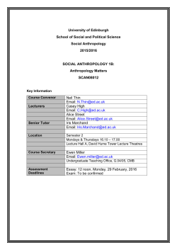 SA1B draft new outline Dec13 - School of Social and Political Science