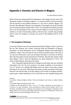 Appendix 1: Demeter and Eleusis in Megara