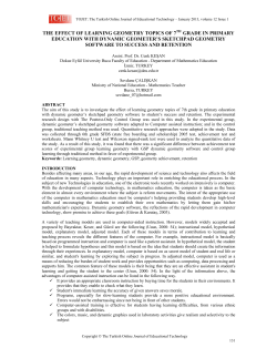 THE EFFECT OF LEARNING GEOMETRY TOPICS OF 7TH GRADE