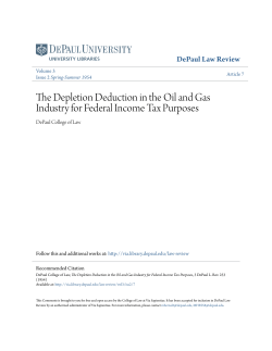 The Depletion Deduction in the Oil and Gas