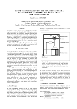 INITIAL TECHNOLOGY REVIEW: THE IMPLEMENTATION OF A