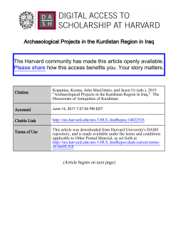 Archaeological Projects in the Kurdistan Region in Iraq