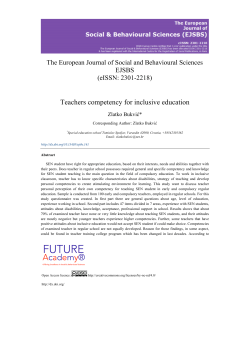 Teachers competency for inclusive education
