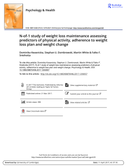 N-of-1 study of weight loss maintenance assessing predictors of
