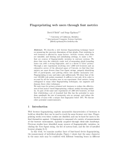 Fingerprinting web users through font metrics