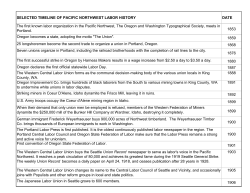 SELECTED TIMELINE OF PACIFIC NORTHWEST LABOR HISTORY