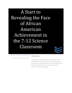 A Start to Revealing the Face of African American Achievement in