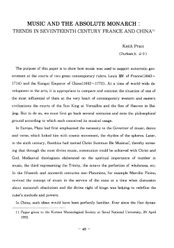 MUSIC AND THE ABSOLUTE MONARCH: - S