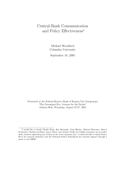 Central-Bank Communication and Policy Effectiveness