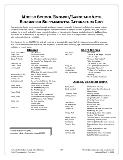 Middle School Supplemental Reading List